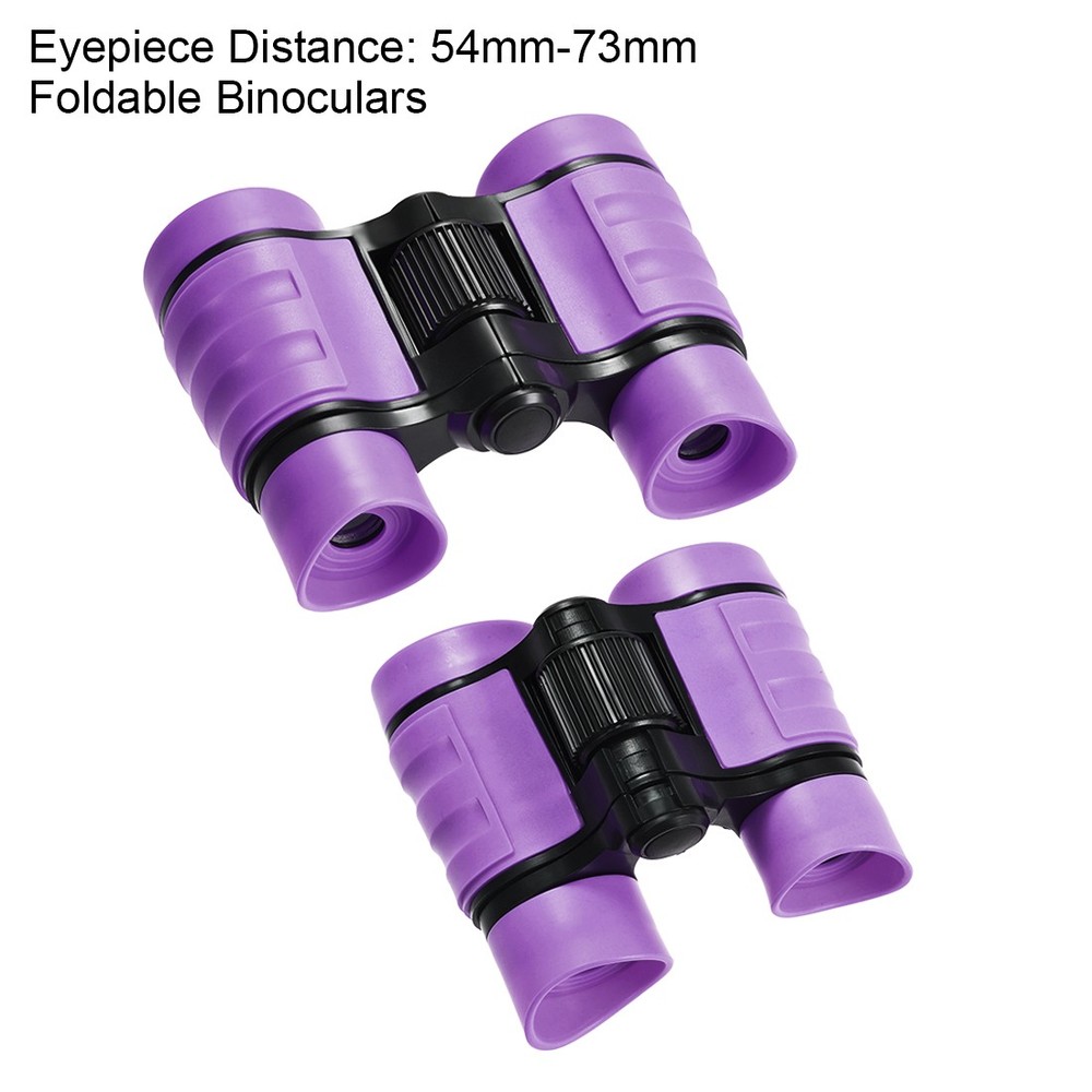 Toy Binoculars 4X30 Compact Foldable Binoculars Purple with Neck Strap