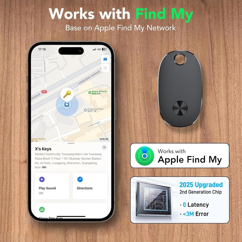 4PCS Bluetooth Tracker Tags for iOS Find My App Keys Luggage Backpack