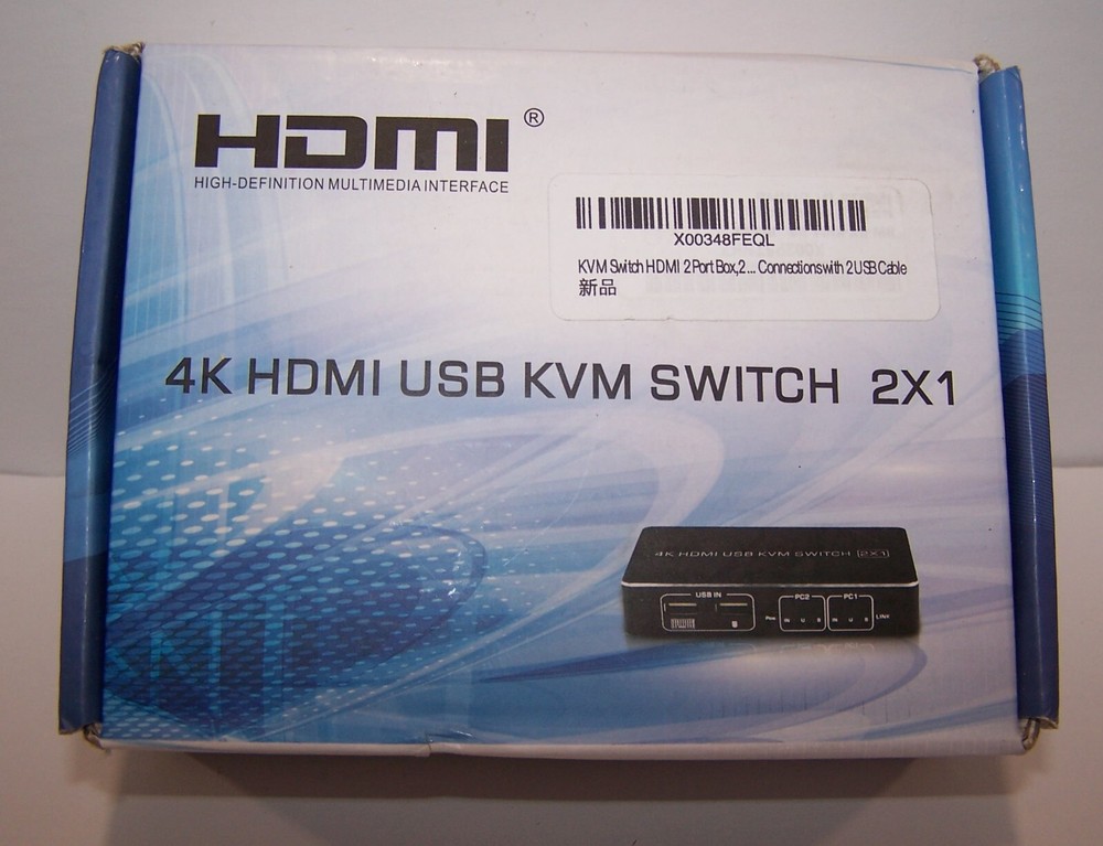KVM Switch HDMI 2 Port Box,2 USB 2.0 Hub Share 2 Computers