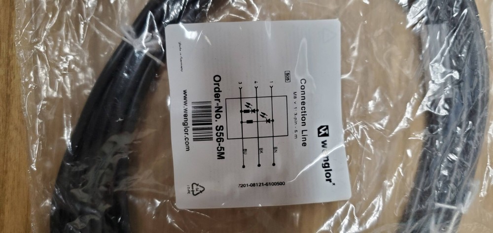 sensor cable 8mm Right angle Wenglor S56-5m PnP