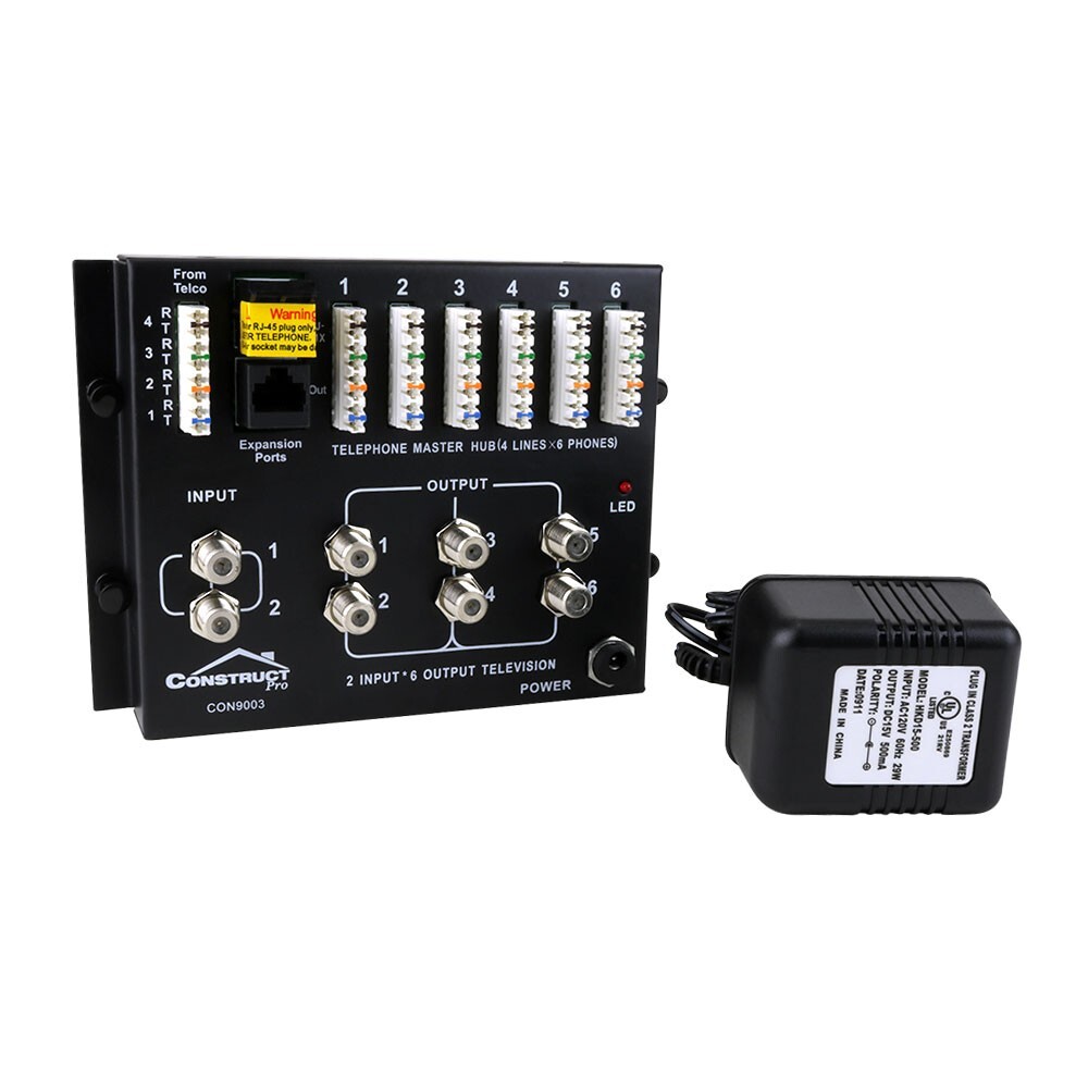 Construct Pro Combo 1x6 Telephone and 2x6 Video Distribution Module