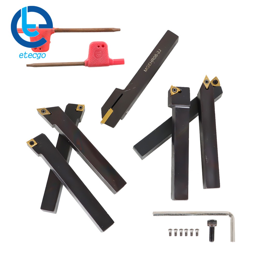 1/2" Lathe Turning Tools+Indexable Carbide Inserts With Storage Box 7Pcs