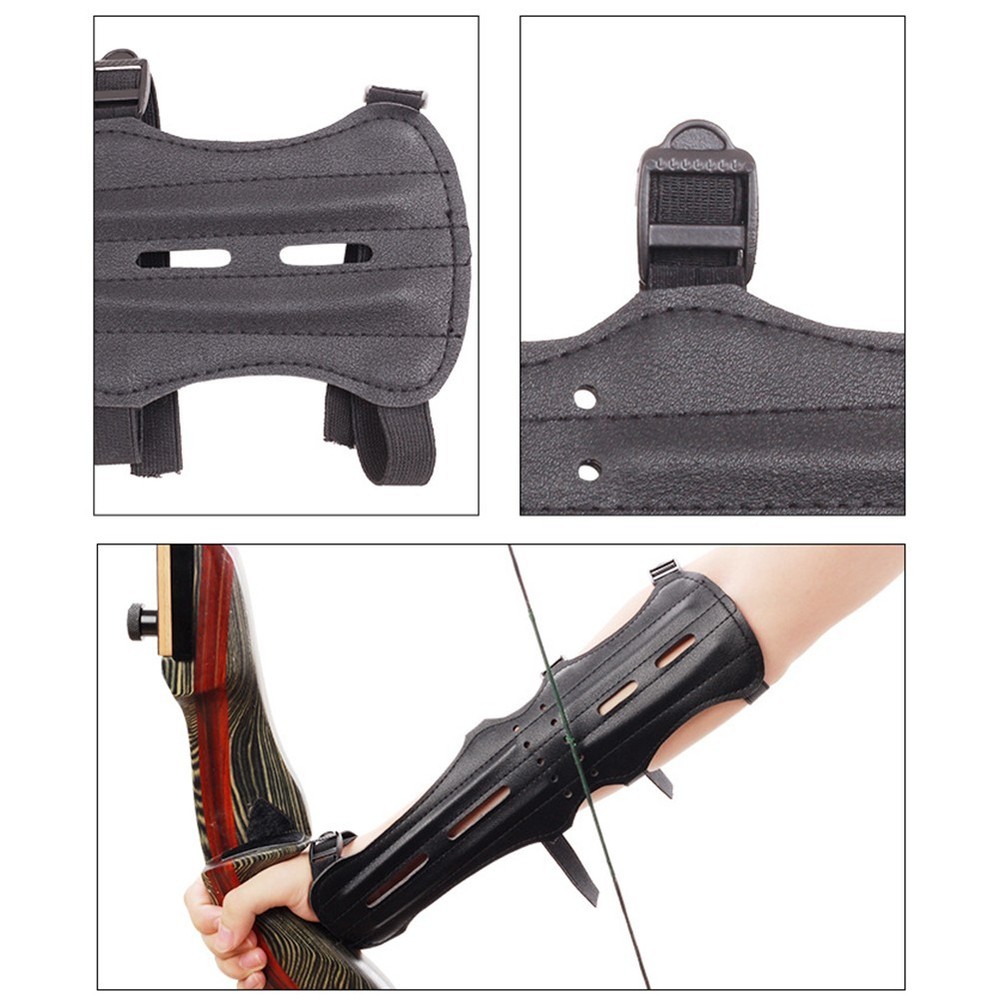 Extended Leather Guard for Bow Gear Practical Hole Design for Efficiency