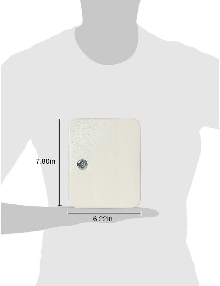 Security Metal Key Box with 20 Hooks, Small Adjustable Wall Mount Key Lock Cabin