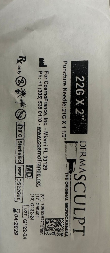 DermaSculpt Cannulas 22G x 2"