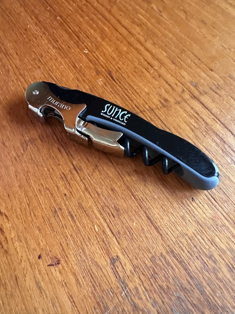 Murano SUNCE WINERY & VINEYARDS Waiters Corkscrew Wine Key Opener