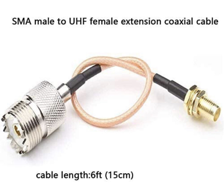Radio Ext Antenna Coax Adapt Cable 6”