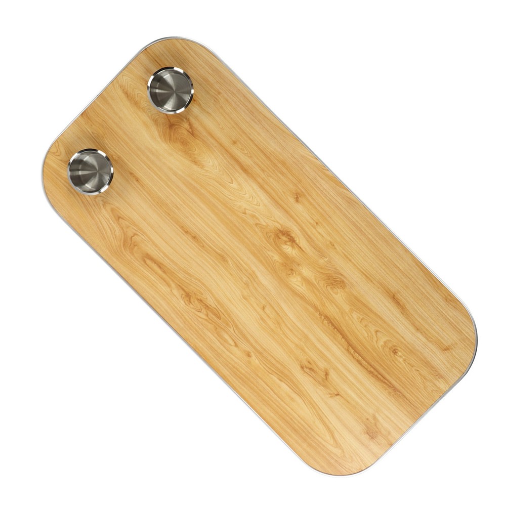 Boat Table Top With 2 Cup Holders Solid Wood Removable Desktop Panel For Caravan