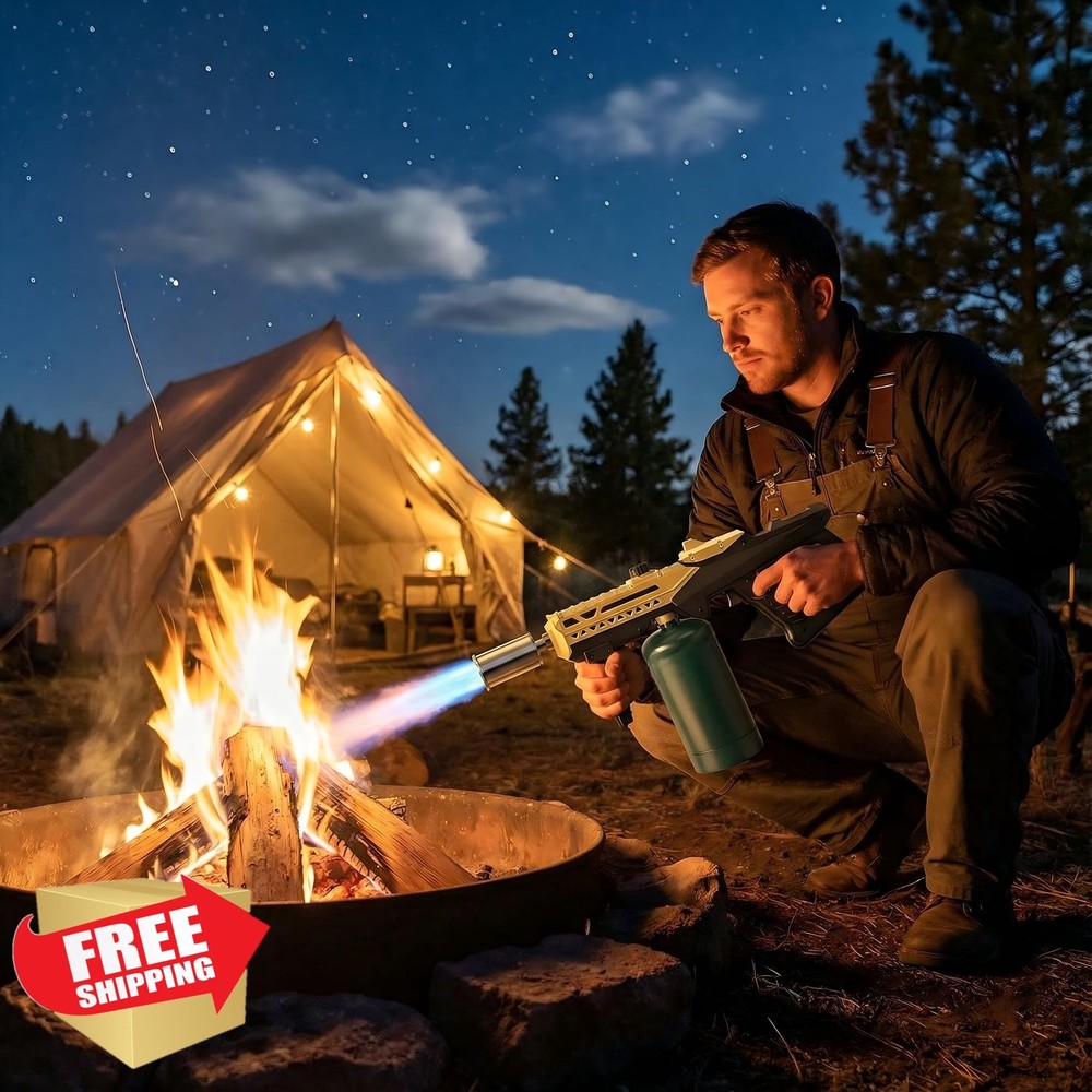 Propane Torch for Searing, Camping, Baking - Adjustable Flame Thrower Gun