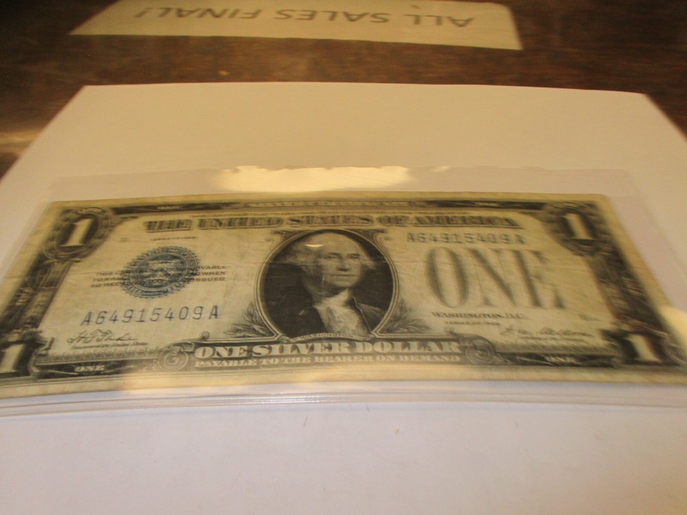 1928  $1 Dollar Silver Certificate Blue Seal Note “Funnyback”