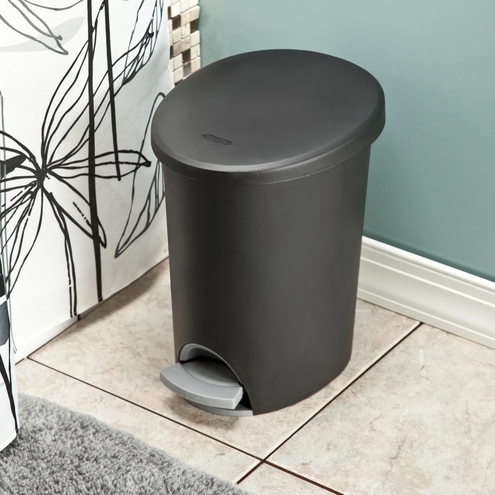 (2 pack) Trash Can, 2.6 Gallon Plastic Garbage Bucket Bin with Step Lid