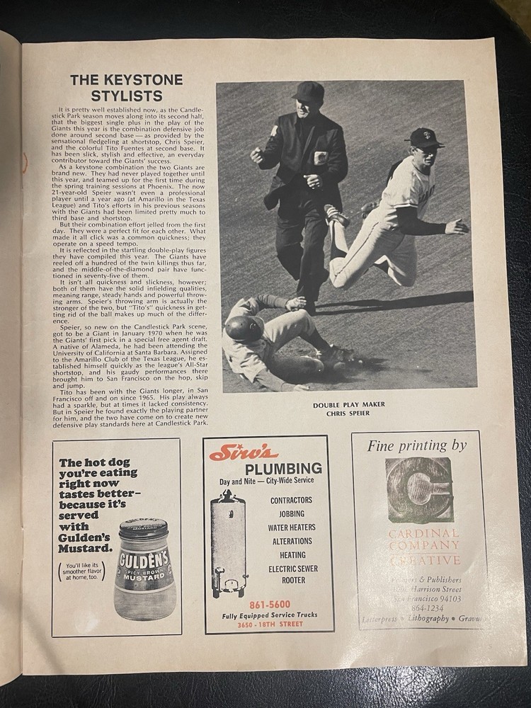 San Francisco Giants 1971 Program And Scorecard.