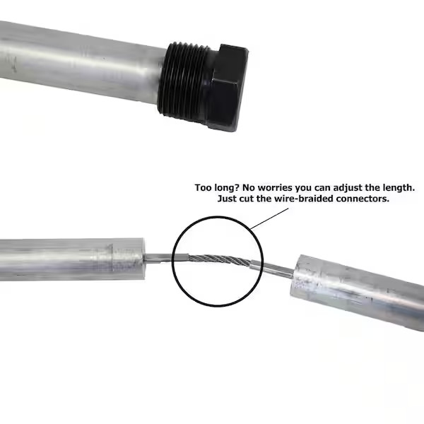 3/4 In. Npt X 44 In. Long 4-Section Magnesium Anode Rod | Heater Hot Water Hex