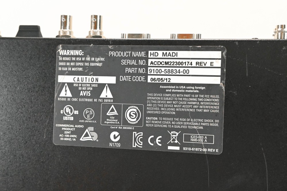 AVID HD MADI Interface for Pro Tools HD CG01KYS