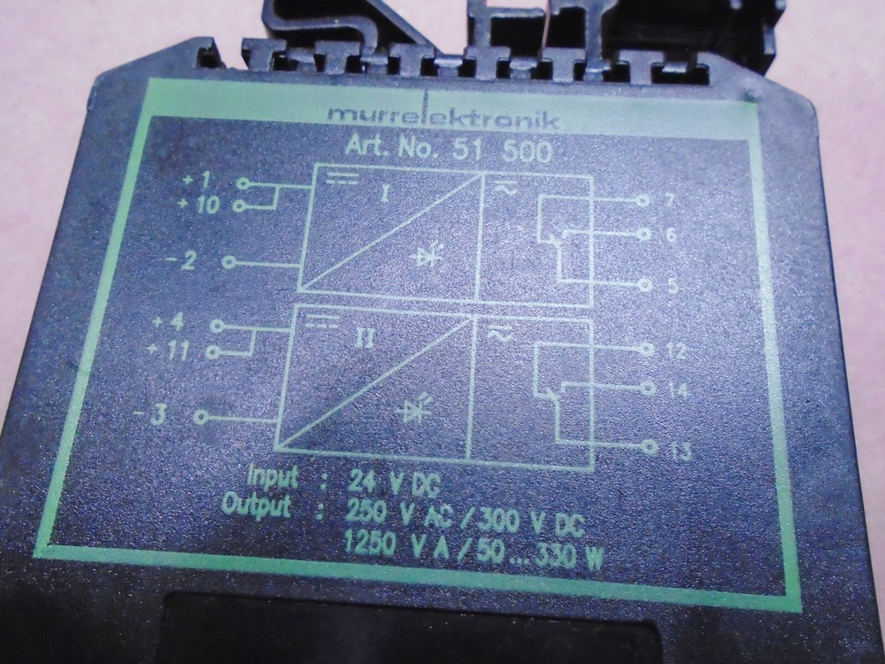2 Lot Murr Electronik Art No 51 500 Relay Module 24 Volt DC
