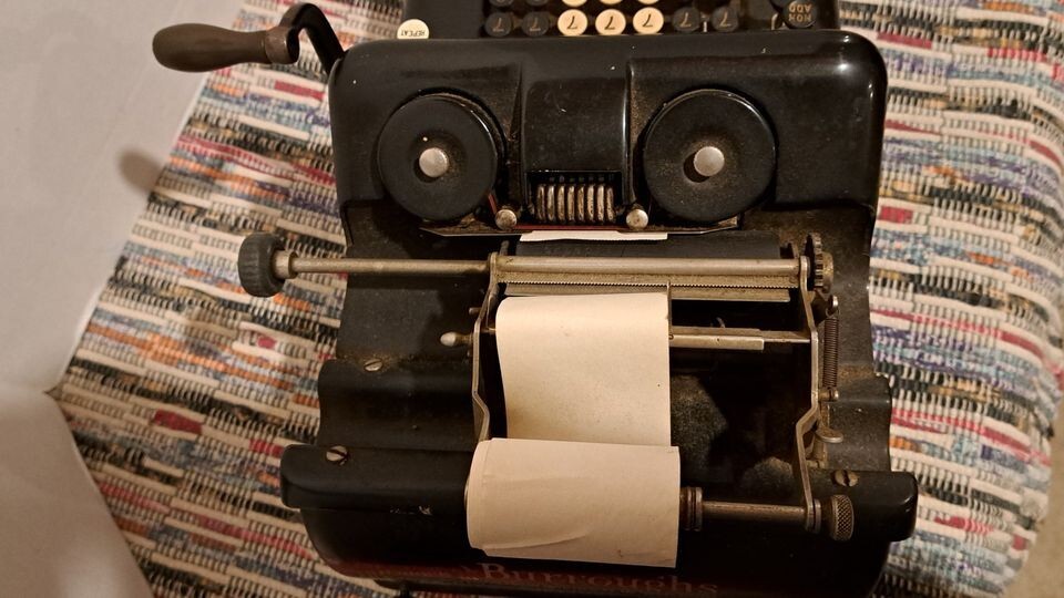 Antique Burroughs Class 3 7 Column Adding Machine