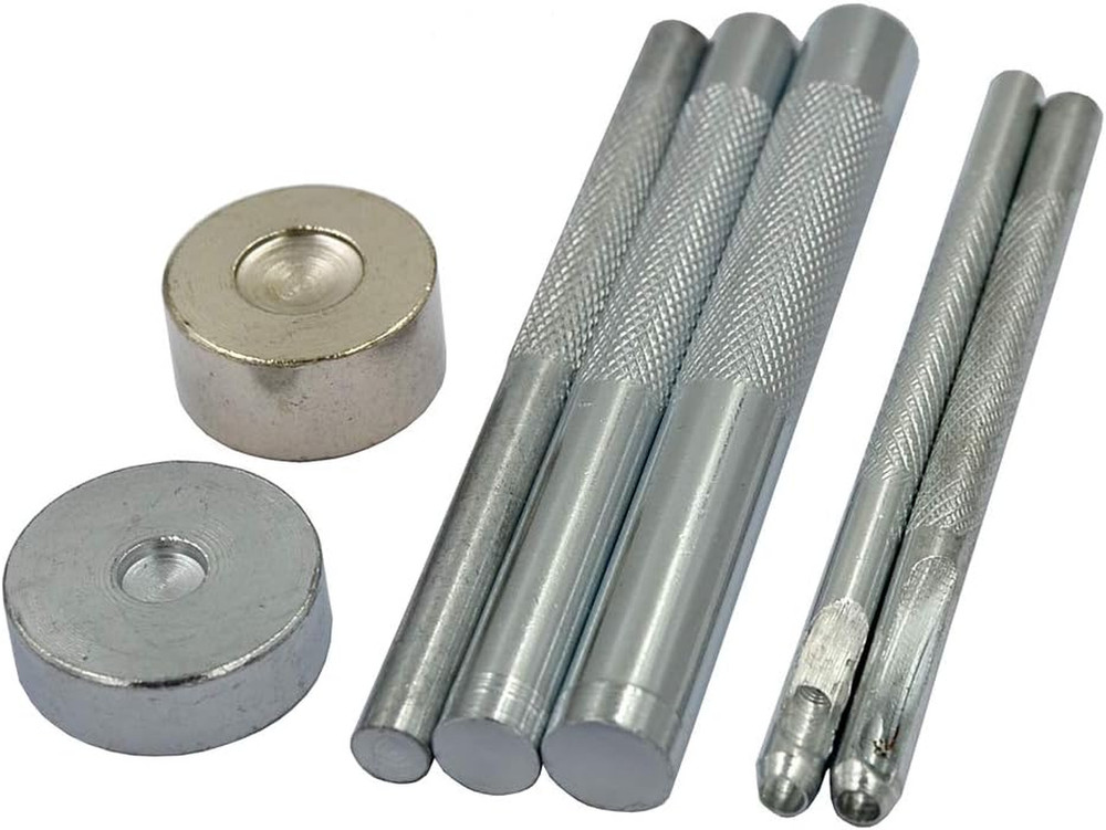 7 Pcs Metal Domed Rivet Fixing Setting Tool Spike Rivets Setter