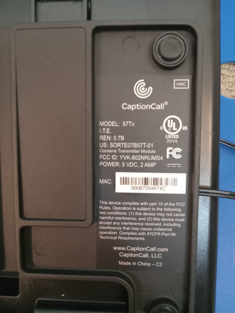 Caption Call 57Tx Closed-Caption Touch Screen Phone for Hearing Impaired