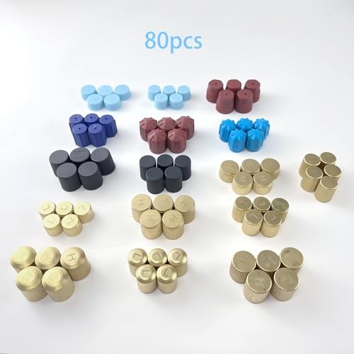 80pcs Car A/C System Valve Core Dust Cap Air Conditioning Service AC System