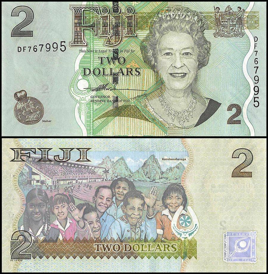 Fiji 2 Dollars, 2007 ND, P-109a, UNC X 100 PCS Bundle Pack