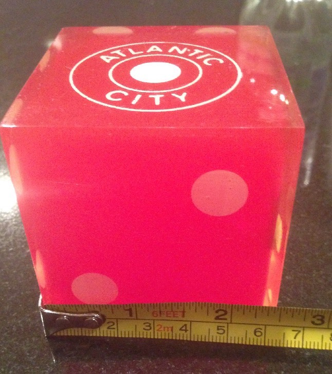 One 2 1/2" Acrylic ATLANTIC CITY Oversized Dice