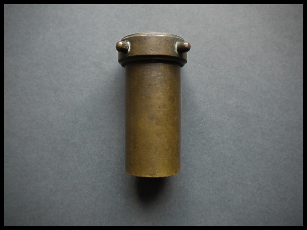 Antique Naval Microscope Lens Brass container Canister Empty.