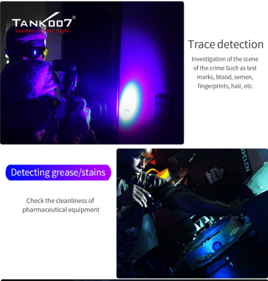 365nm Long Range UV Flashlight for NDT Inspection, AC Leak Detection, Forensic