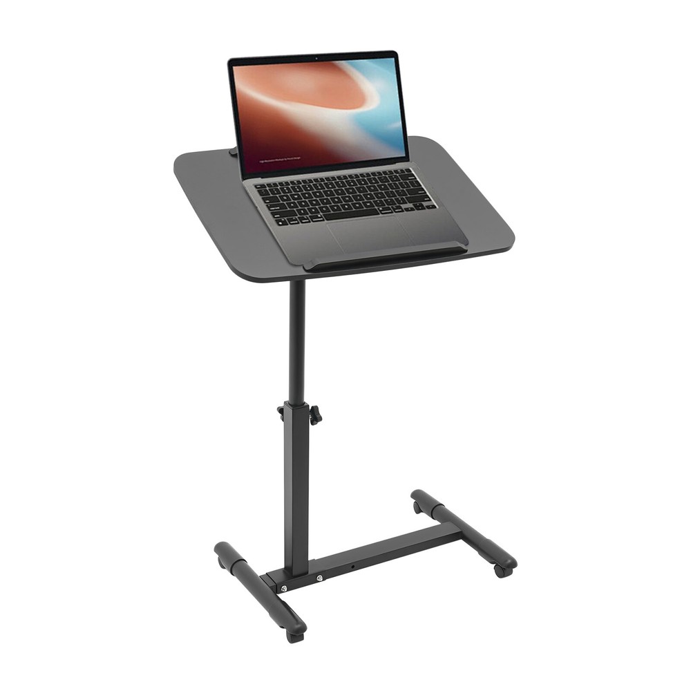 Adjustable Rolling Bedside Table with Wheels for Home and Office Use