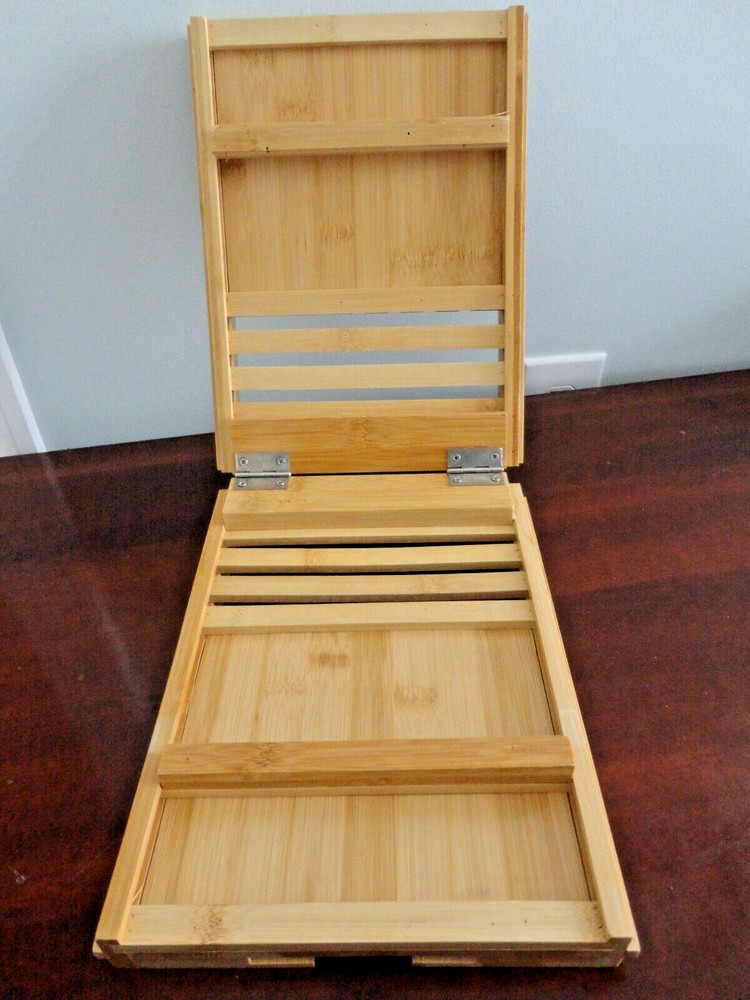BAMBOO CADDY TRAY FOLDABLE MULTIPURPOSE BATHTUB TRAY OR KITCHEN TRAY