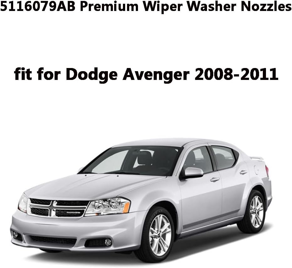 2 Pack 5116079AB Windshield Washer Nozzles Kit Compatible with Dodge Journey, Av