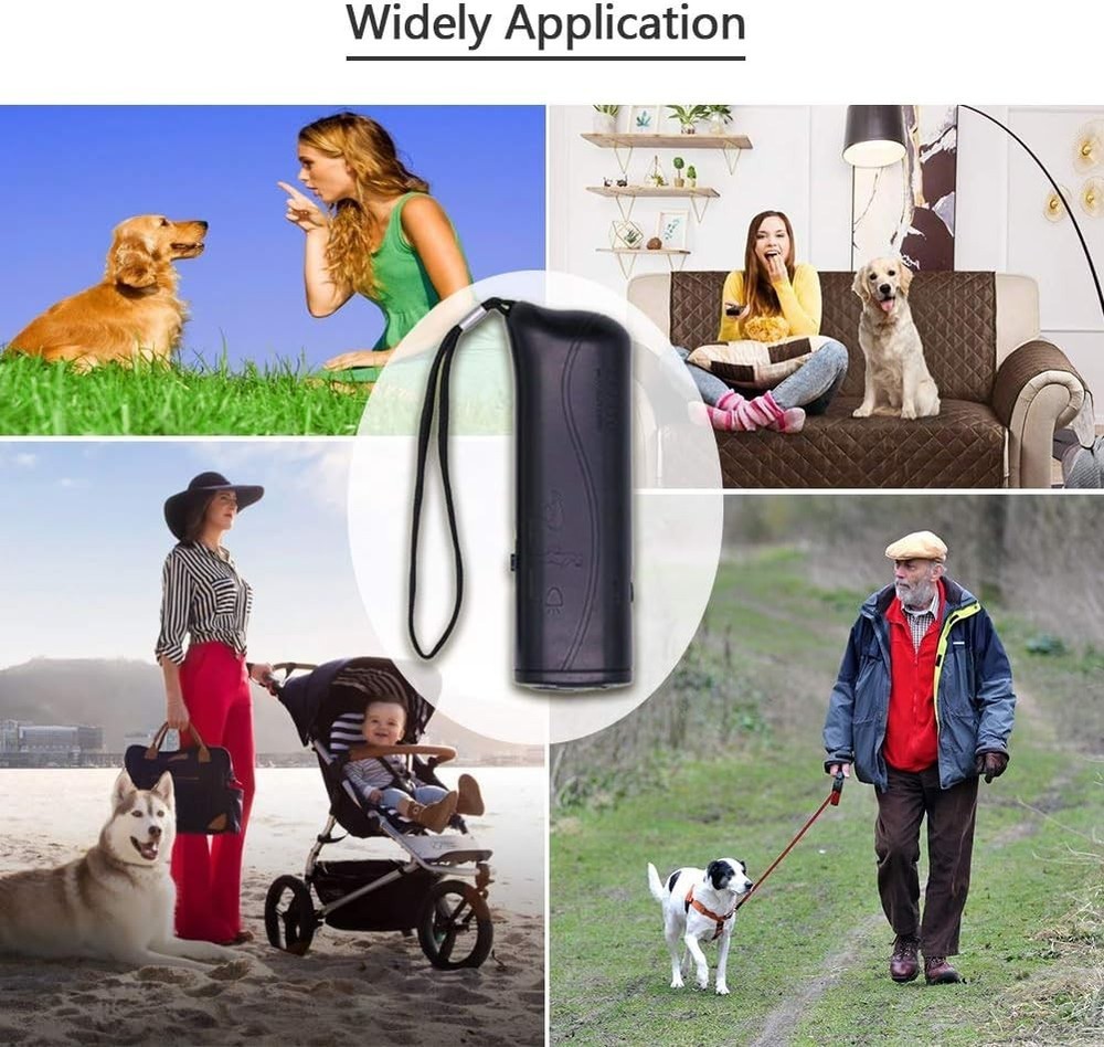 Compact Dog Training Tool with LED Flashlight and Bark Control - Pet Safety