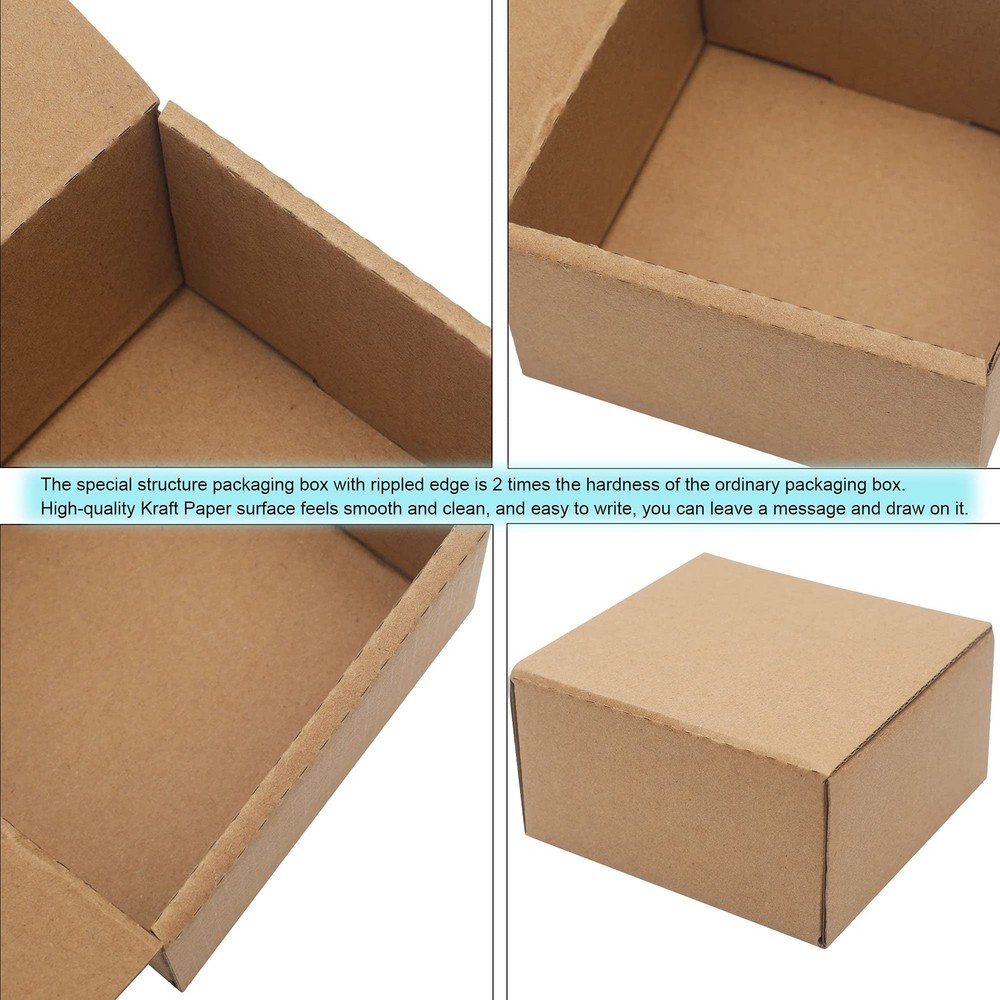 10 Pack Small Shipping Boxes 4x4x2'' (Inner Size) Corrugated Small Cardboard ...