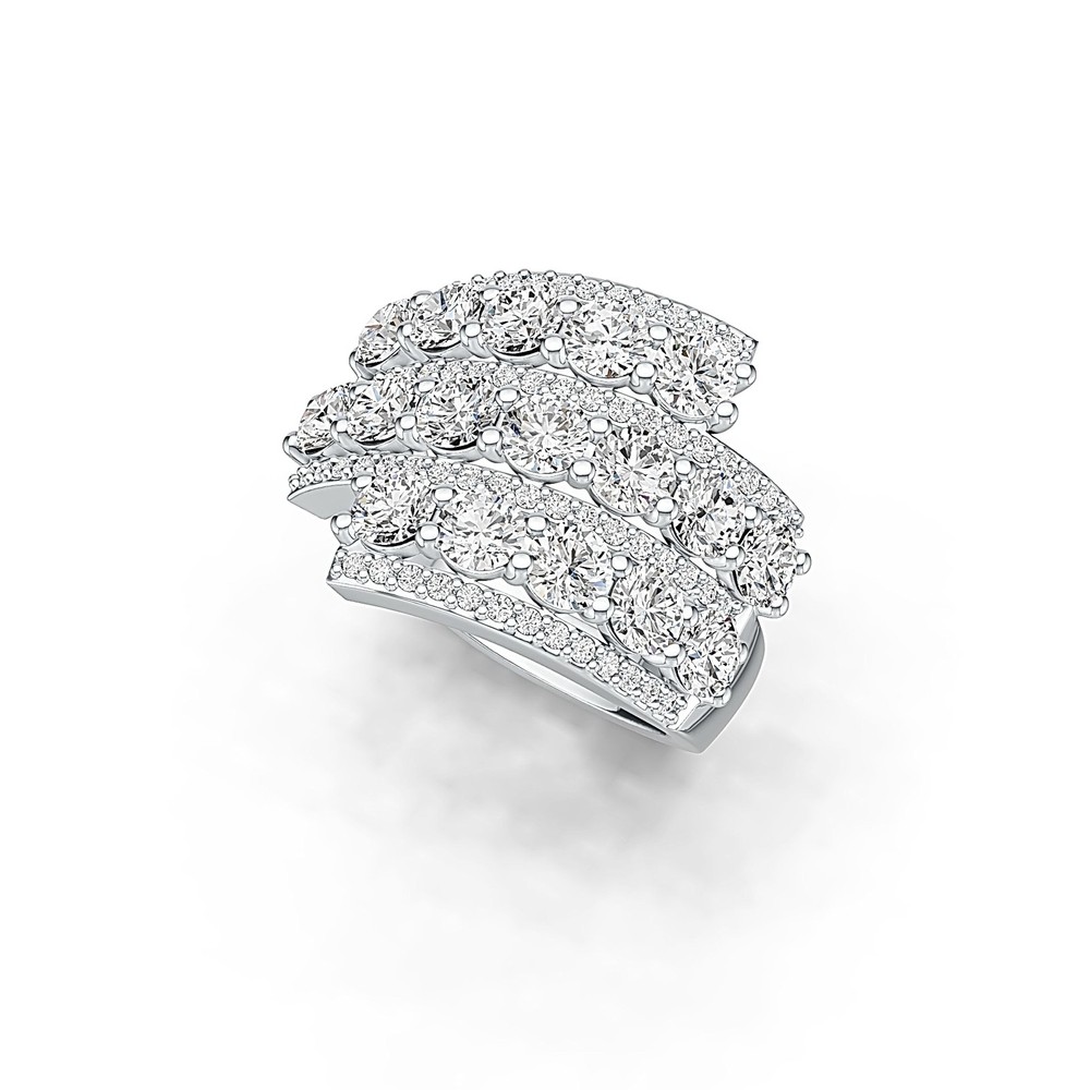 Sterling Silver Semi Mount Ring Setting Round RD 4x4mm White Topaz