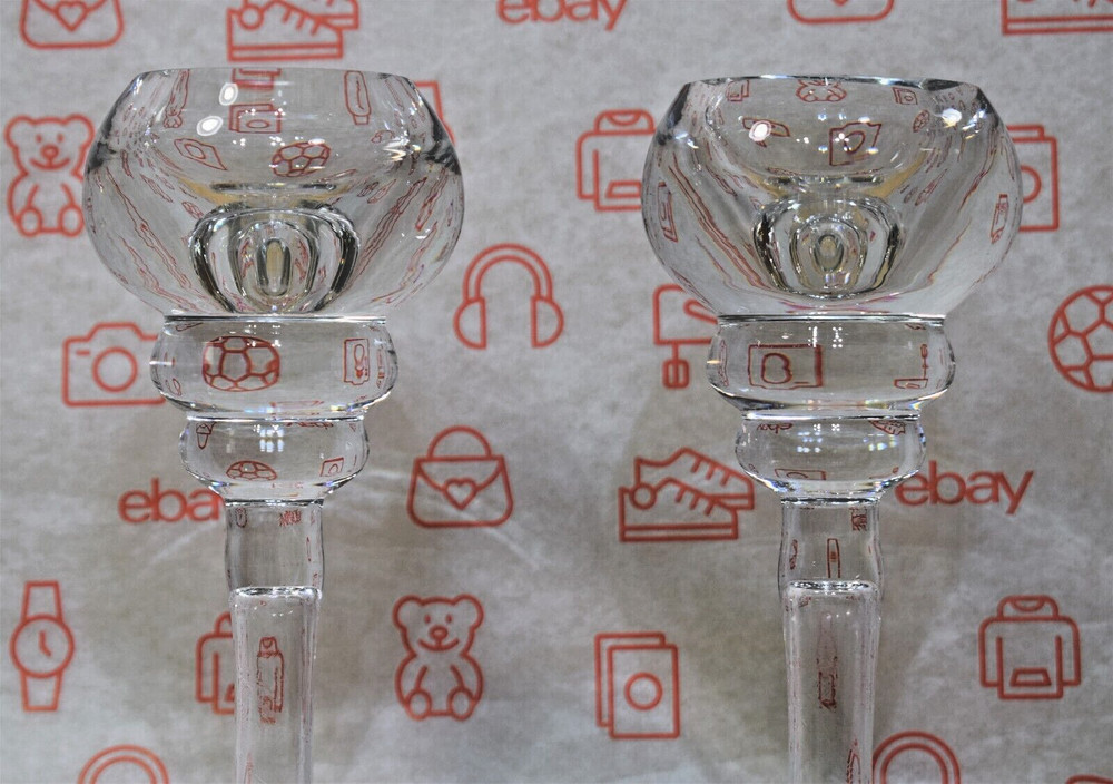Krosno Poland 8.5" Crystal Candlestick Holders