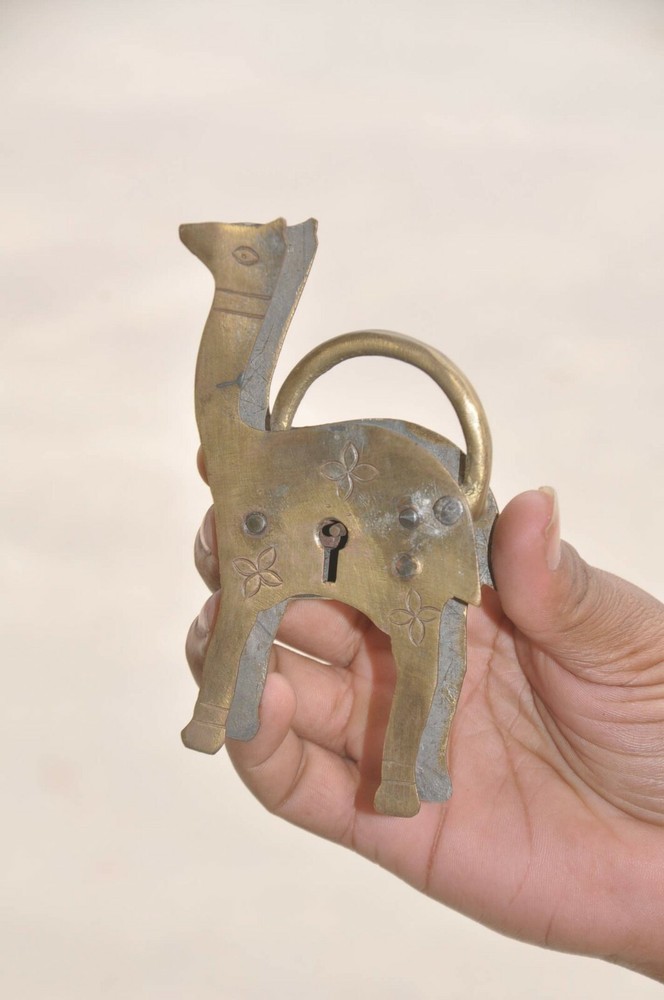 Brass Handcrafted Unique Camel Shape Padlock