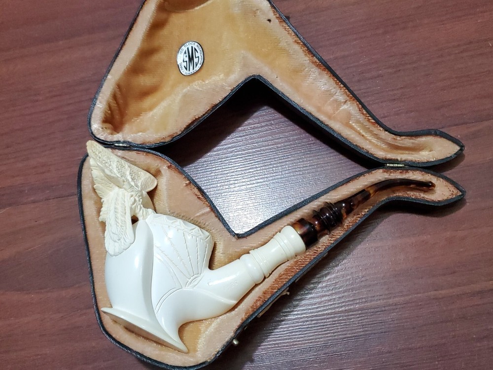 O. Ikibus Signed Meerschaum Pipe -1988 Eagle - Never Used
