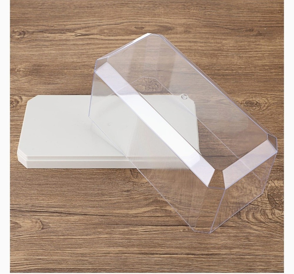 Clear Display Box for Collectibles, Rectangular Stand Counter 9.6"x4.8"x4.8"
