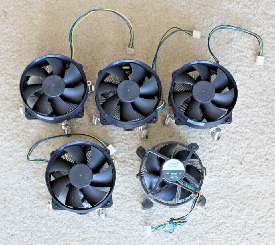 Lot of 5 Microprocessor Cooling Fans