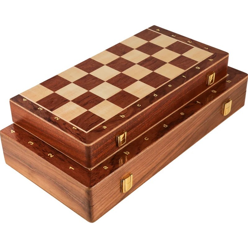 Classic Wooden Chess Set – Handcrafted Walnut Pieces & Foldable Board