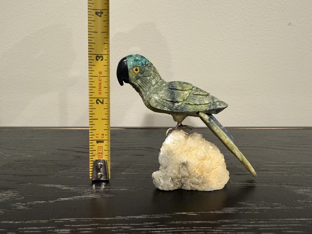 Hand Carved Gemstone Bird