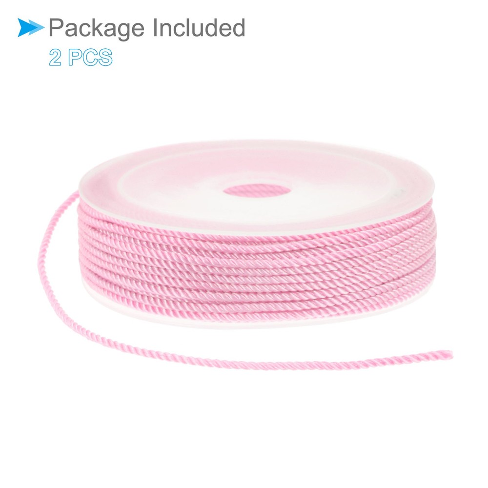 2pcs Nylon Thread 2mm 13m String for DIY Craft Pink