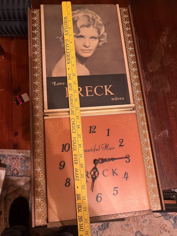 Vintage Breck advertising clock light up large clock old
