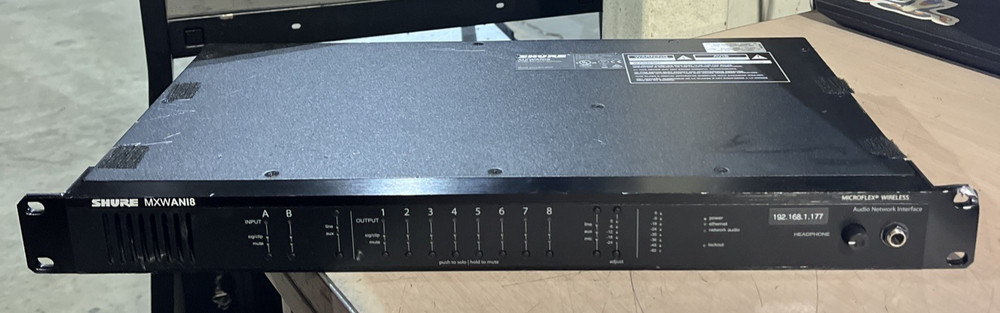 SHURE MXWANI8 MICROFLEX WIRELESS 8-CHANNEL AUDIO NETWORK INTERFACE