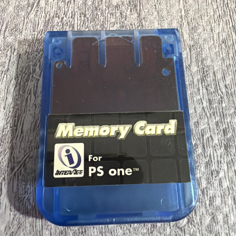 InterAct 122 KB Memory Card PS1 Tested & Working Blue PS1