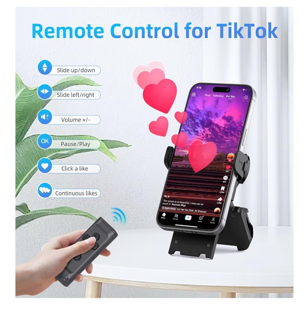 Bluetooth Remote Control Page Turner & Camera Shutter for iPhone iPad Android...