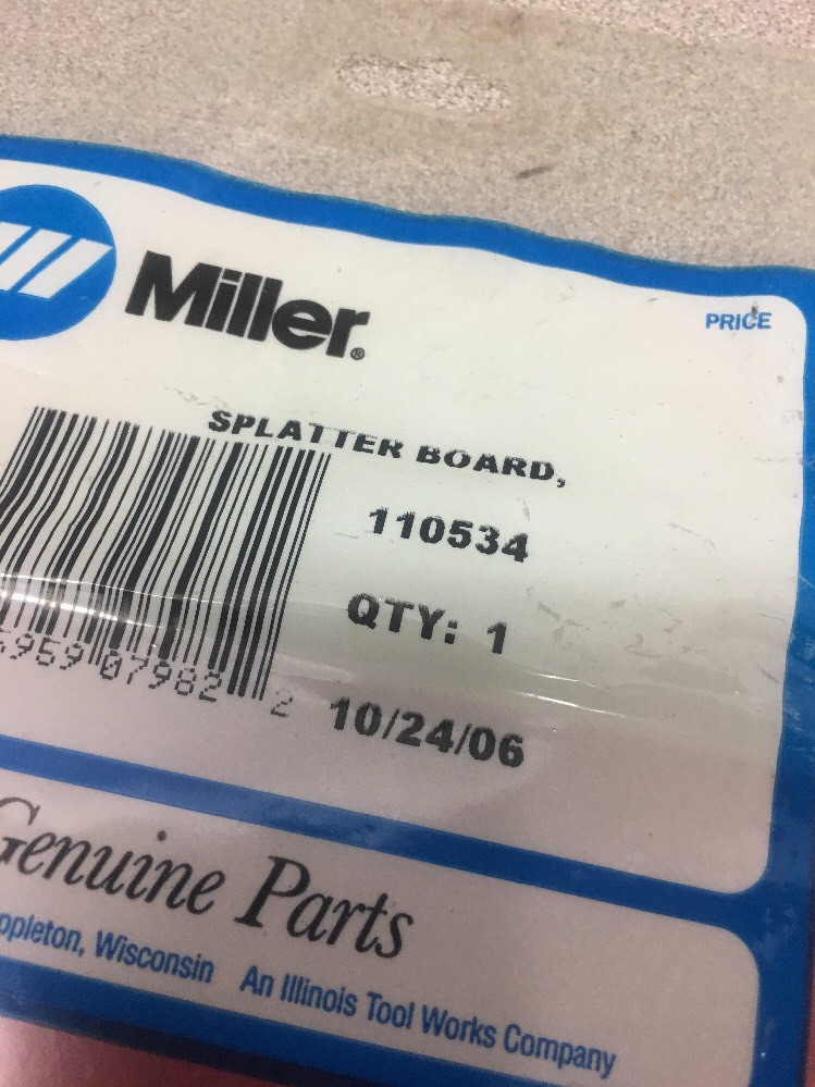 NEW GENUINE Miller # 110534 Splatter Board