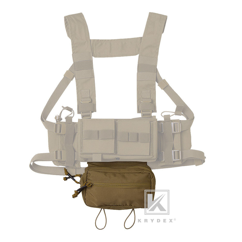KRYDEX Tactical Drop Pouch SACK Dump Pack Hook & Loop For Chest Rig Coyote Brown