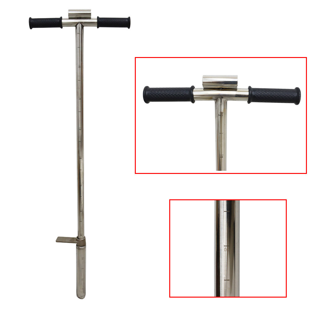 40' Long Stainless Steel Soil Probe Sampler Sampling Tool with Foot Peg