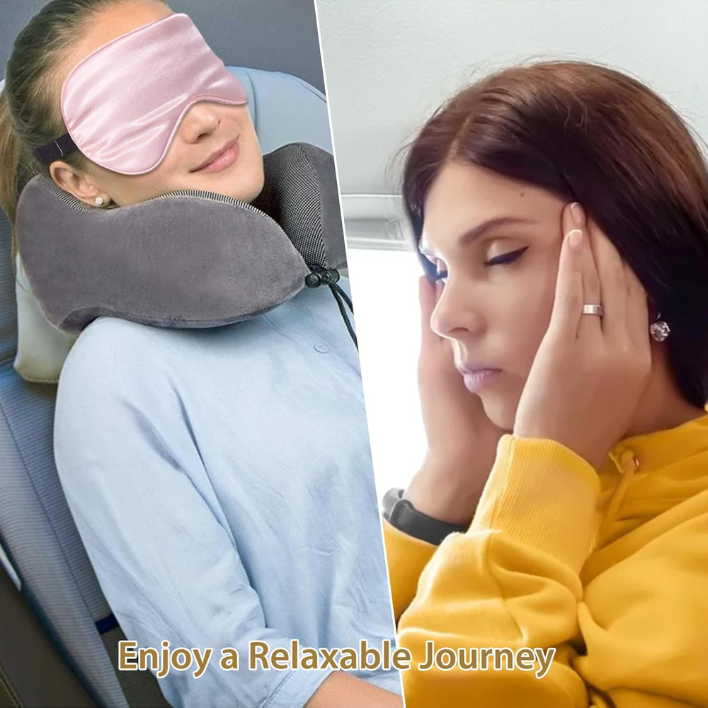 4 Pack Silk Sleep Mask - 100% Blackout, Zero Eye Pressure, Blindfold with Adjust