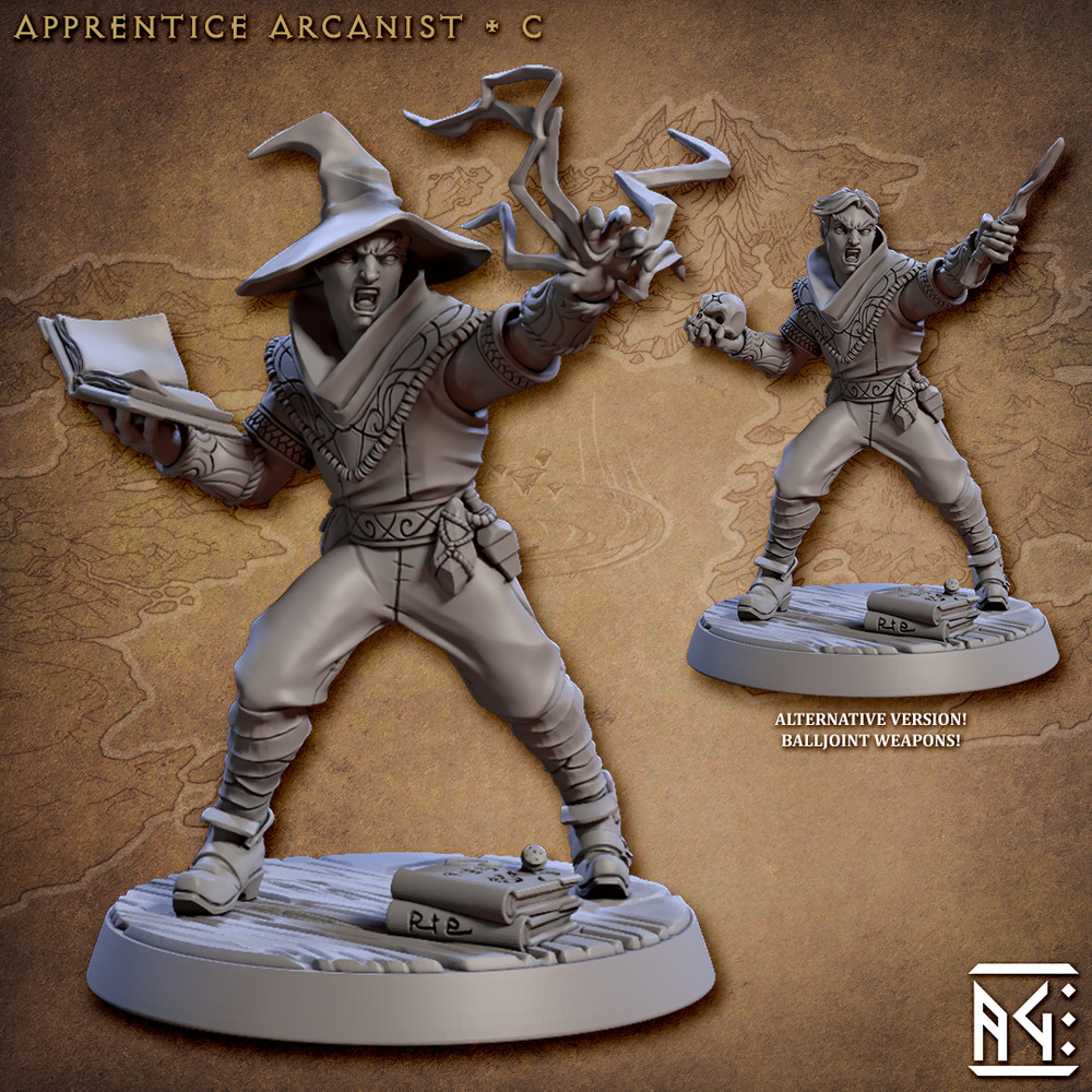 Apprentice Mage Wizard  C - Artisan Guild - Fantasy D&D Miniature